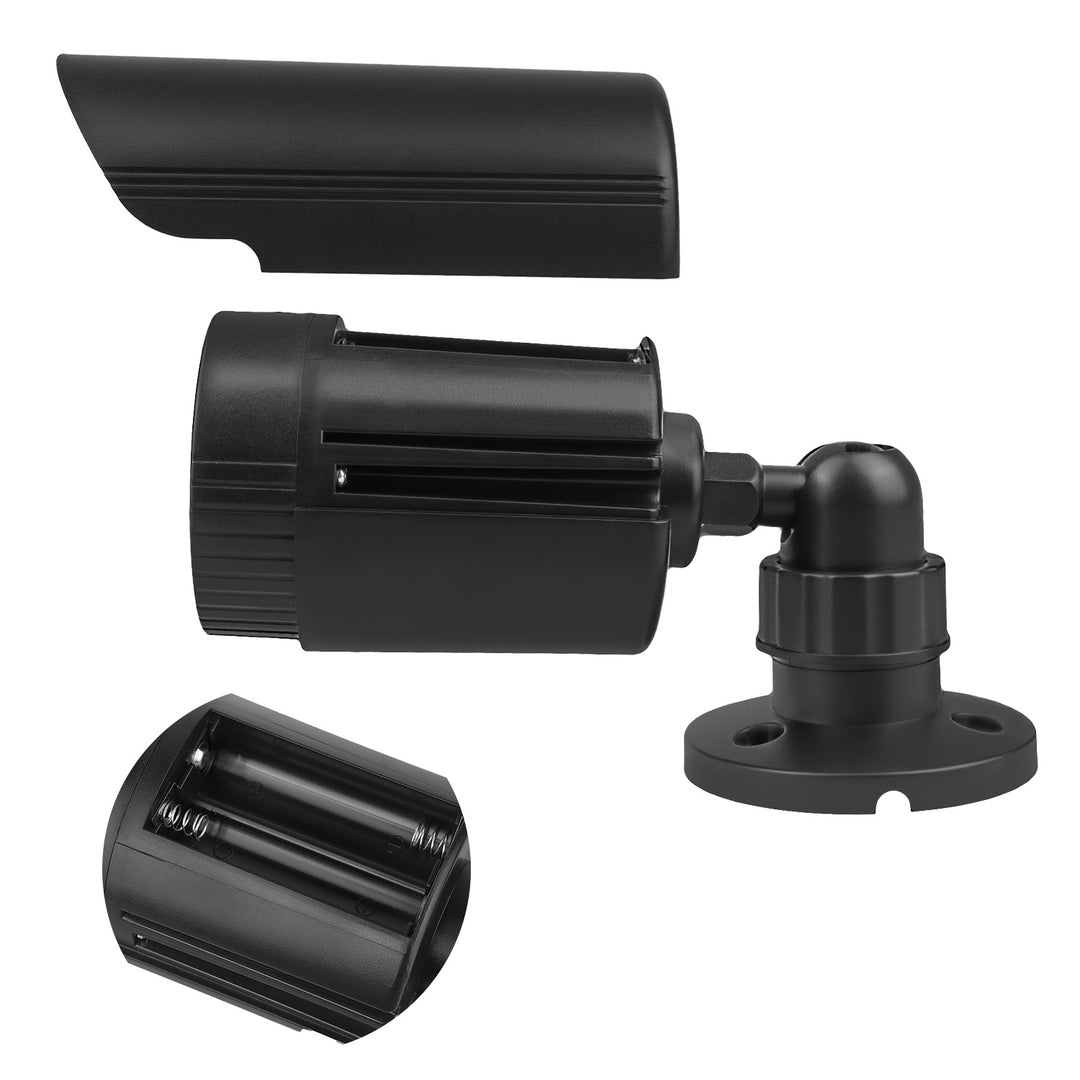 Juego de dos cámaras tubulares falsas, diodos IR LED, negras, alimentación 2xAA (no incluidas), ABS, IR1800 BT