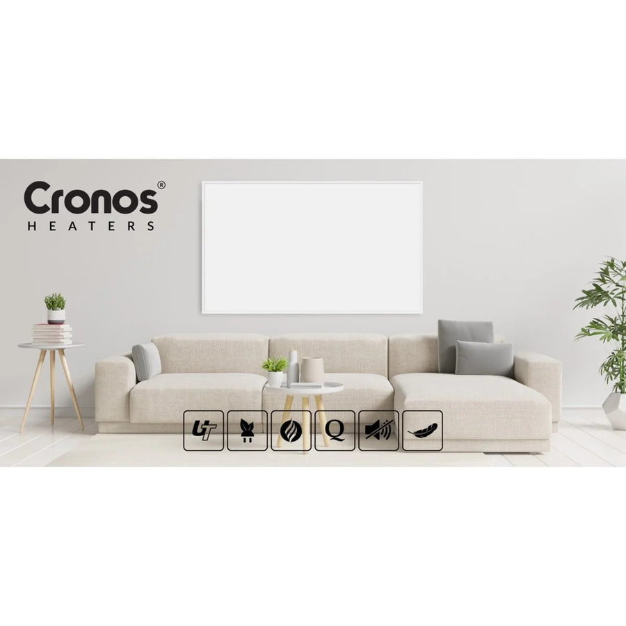 Calefactor por infrarrojos Cronos, 800 W, superficie mate, ultrafino, Carbon P800