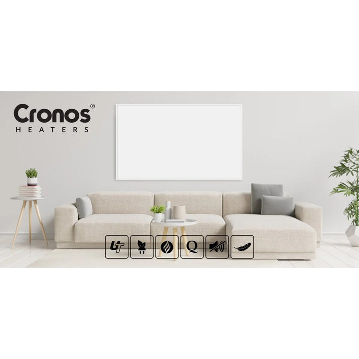 Calefactor infrarrojo Cronos, 1000W, superficie mate, ultrafino, Carbono P1000