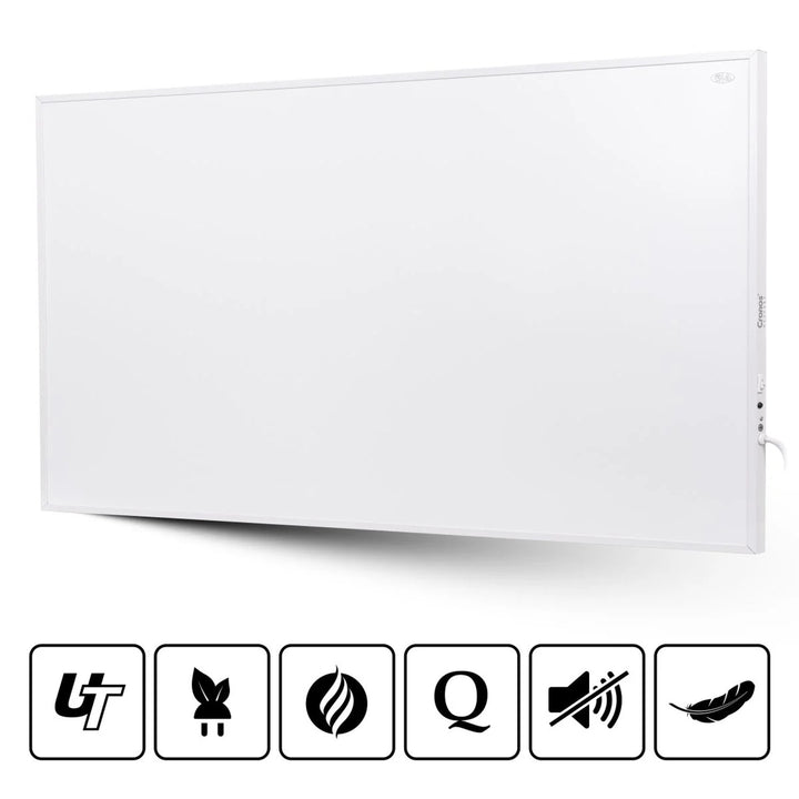 Calefactor infrarrojo Cronos, 1000W, superficie mate, ultrafino, Carbono P1000