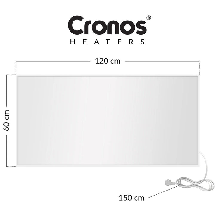 Calefactor infrarrojo Cronos, 1000W, superficie mate, ultrafino, Carbono P1000