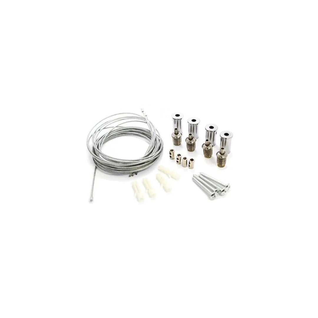 Kit de montaje en techo para tubos radiantes Cronos, longitud del cable 1 m, en acero inoxidable