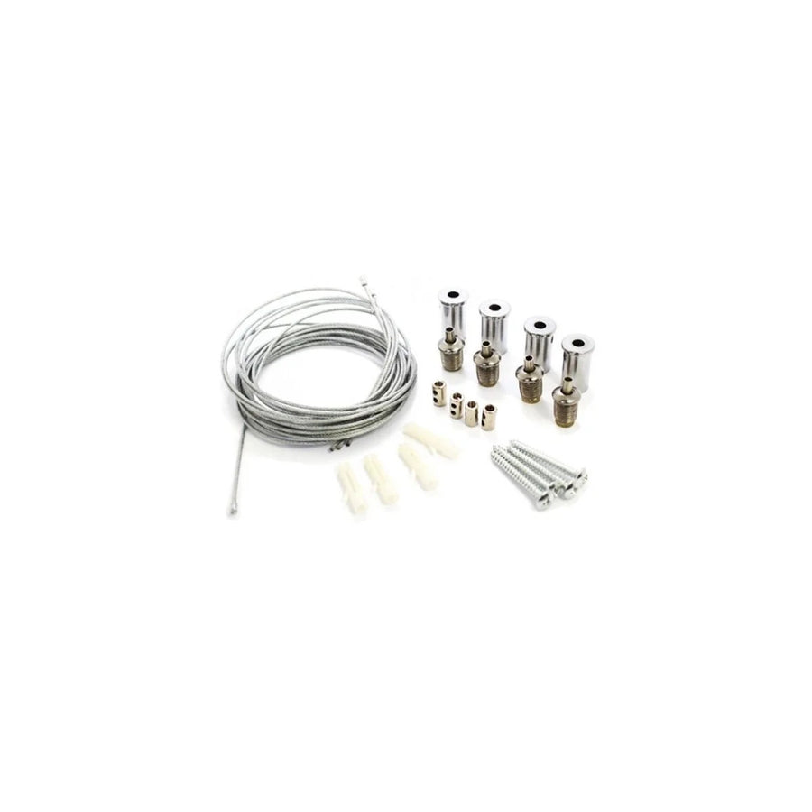 Kit de montaje en techo para tubos radiantes Cronos, longitud del cable 1 m, en acero inoxidable