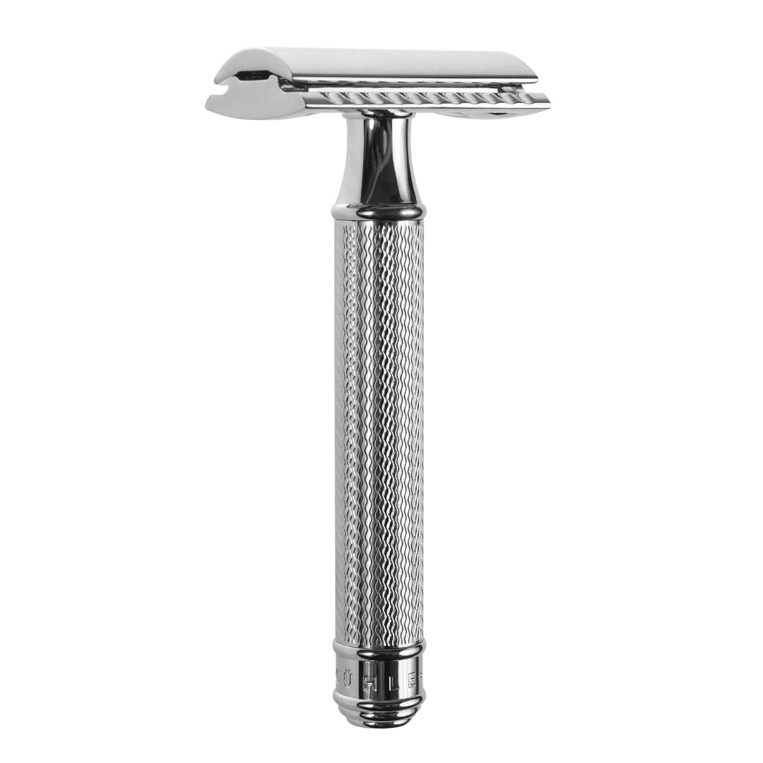 Navaja tradicional, hoja de afeitar, latón cromado, MÜHLE R89