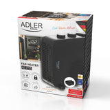 Termoventilador Adler, 2 niveles de potencia, máx. 2000 W, termostato, negro, AD 7725