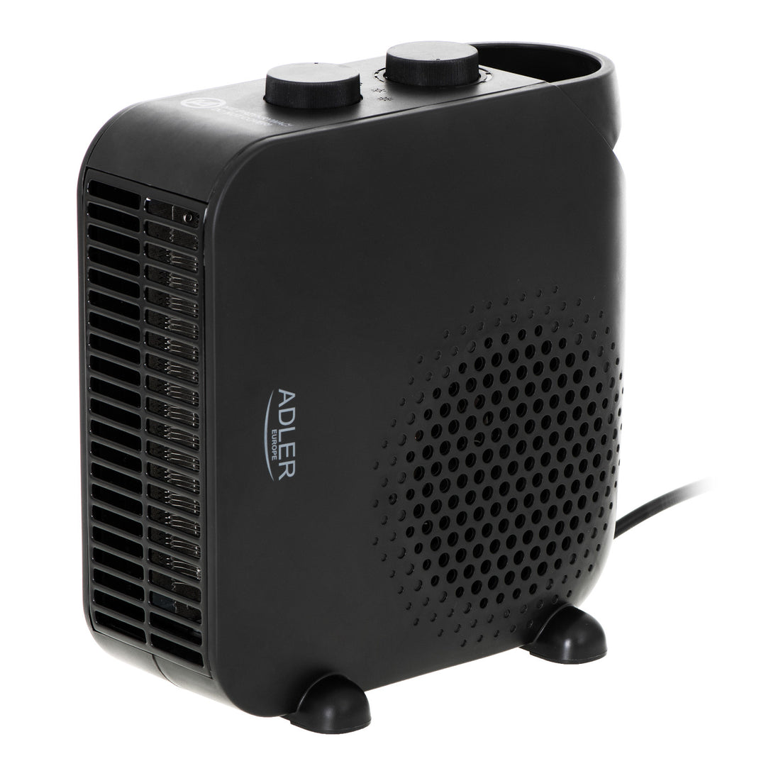 Termoventilador Adler, 2 niveles de potencia, máx. 2000 W, termostato, negro, AD 7725