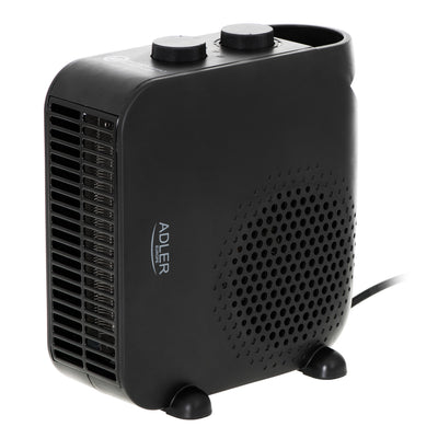 Termoventilador Adler, 2 niveles de potencia, máx. 2000 W, termostato, negro, AD 7725