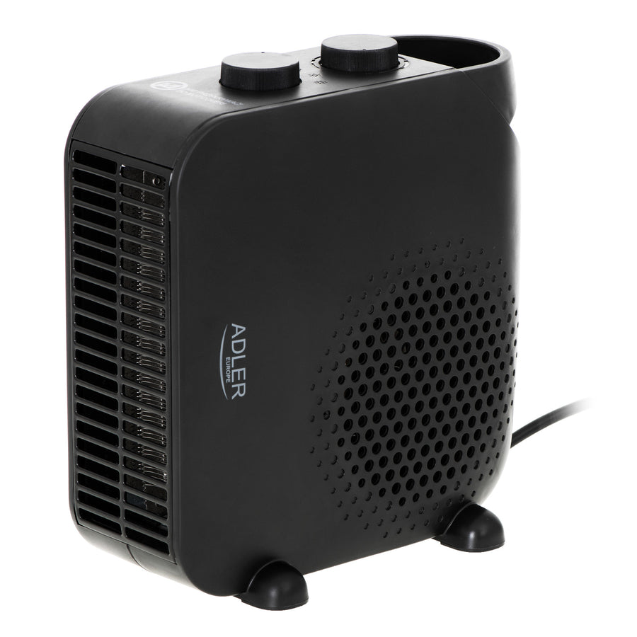 Termoventilador Adler, 2 niveles de potencia, máx. 2000 W, termostato, negro, AD 7725
