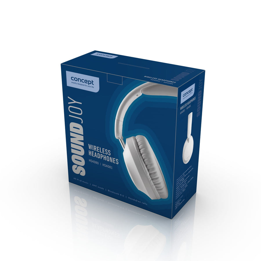 Auriculares intrauditivos inalámbricos Concept SoundJoy, hasta 45 horas de reproducción, Bluetooth 6.0, carga rápida, cancelación activa del ruido hasta 18 dB, negro, HS4080
