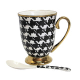 Taza Pepite Oro Mango Base Cuchara Porcelana Exclusiva, Reina Isabel