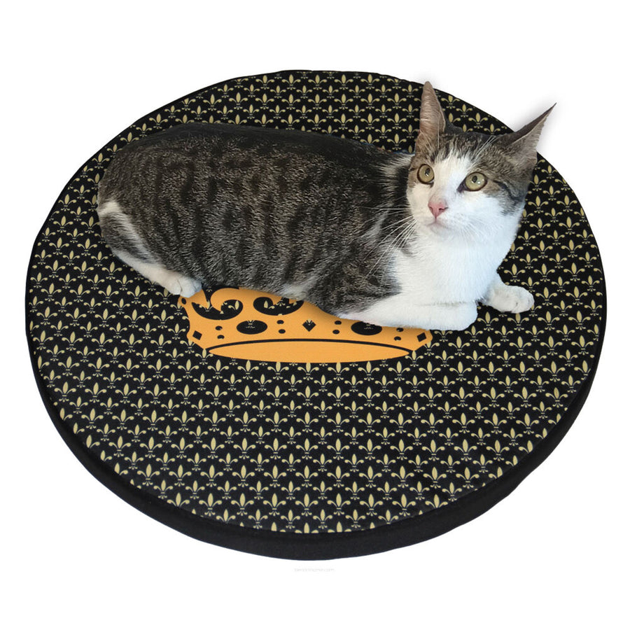 Cama / colchón para gatos Bertoni, de espuma elástica, diámetro 55 cm, diseño Crown, Anillo