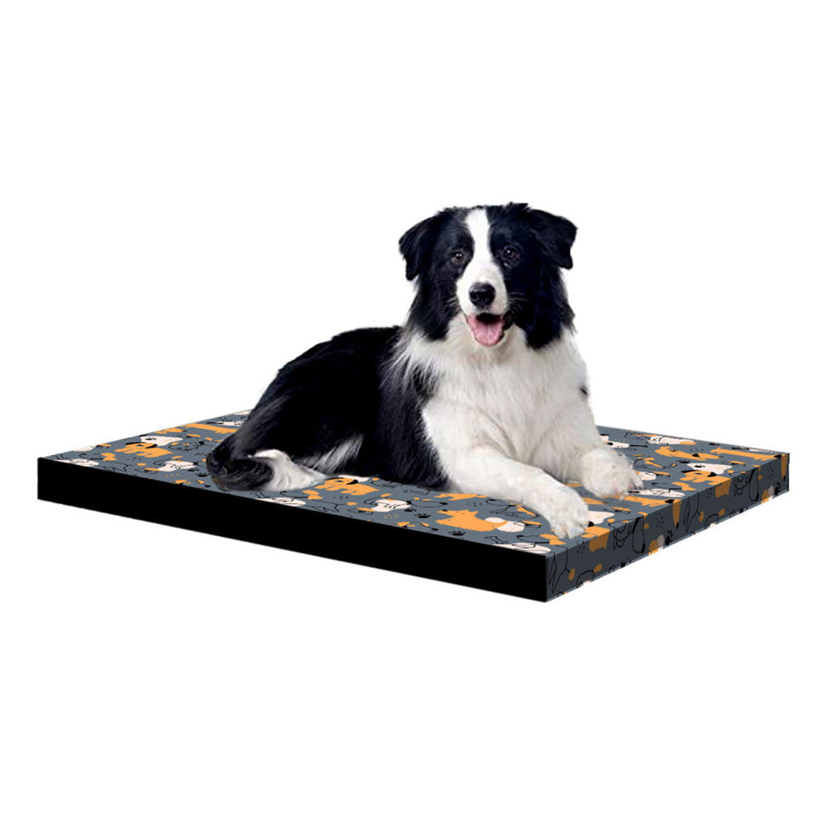 Bertoni XL colchón cama para perro, espuma, funda impermeable, estampado Perros Grises, EE146
