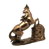 Estatuilla de caballo trepador, reloj, escultura de bronce, números romanos, Reina Isabel