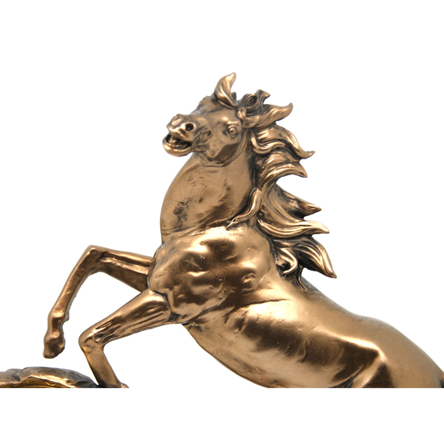 Estatuilla de caballo trepador, reloj, escultura de bronce, números romanos, Reina Isabel