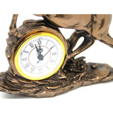 Estatuilla caballo saltando, reloj, decoración bronce, Reina Isabel