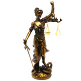 Figurilla de Temida con balanza y espada, escultura legal de bronce, Reina Isabel