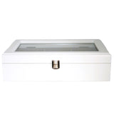 Joyero, madera, blanco, organizador, compartimentos, tapa de cristal, Reina Isabel