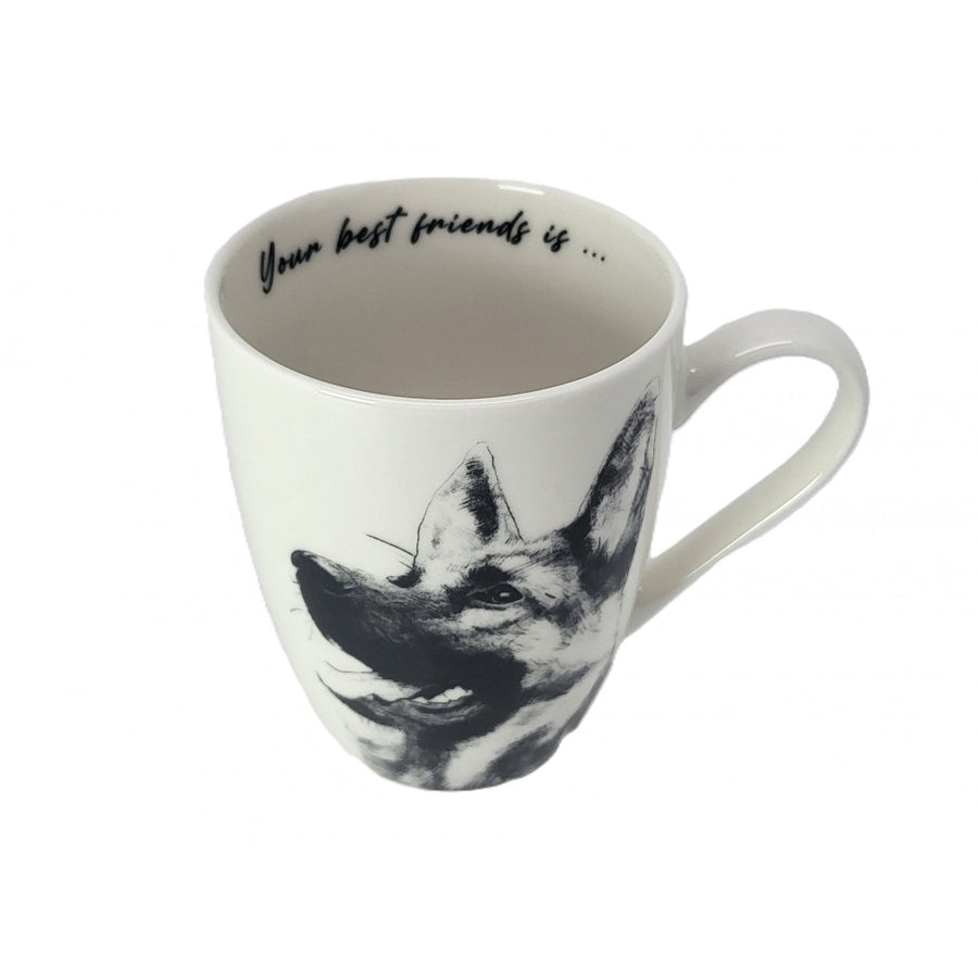 Taza de porcelana Reina Isabel, Pastor alemán, 350ml, Q1-05232