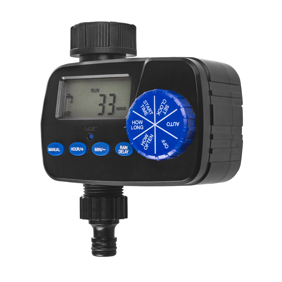 Controlador electrónico de riego GreenBlue, programador, fuente de alimentación 2x1,5V AA, GB390 + 2x pila alcalina Varta Industrial AA