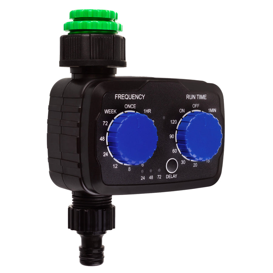 Controlador electrónico de riego GreenBlue, programador, fuente de alimentación 2x 1,5V AA, GB391 + 2x pilas alcalinas Varta Industrial AA