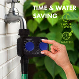 Controlador electrónico de riego GreenBlue, programador, fuente de alimentación 2x 1,5V AA, GB391 + 2x pilas alcalinas Varta Industrial AA