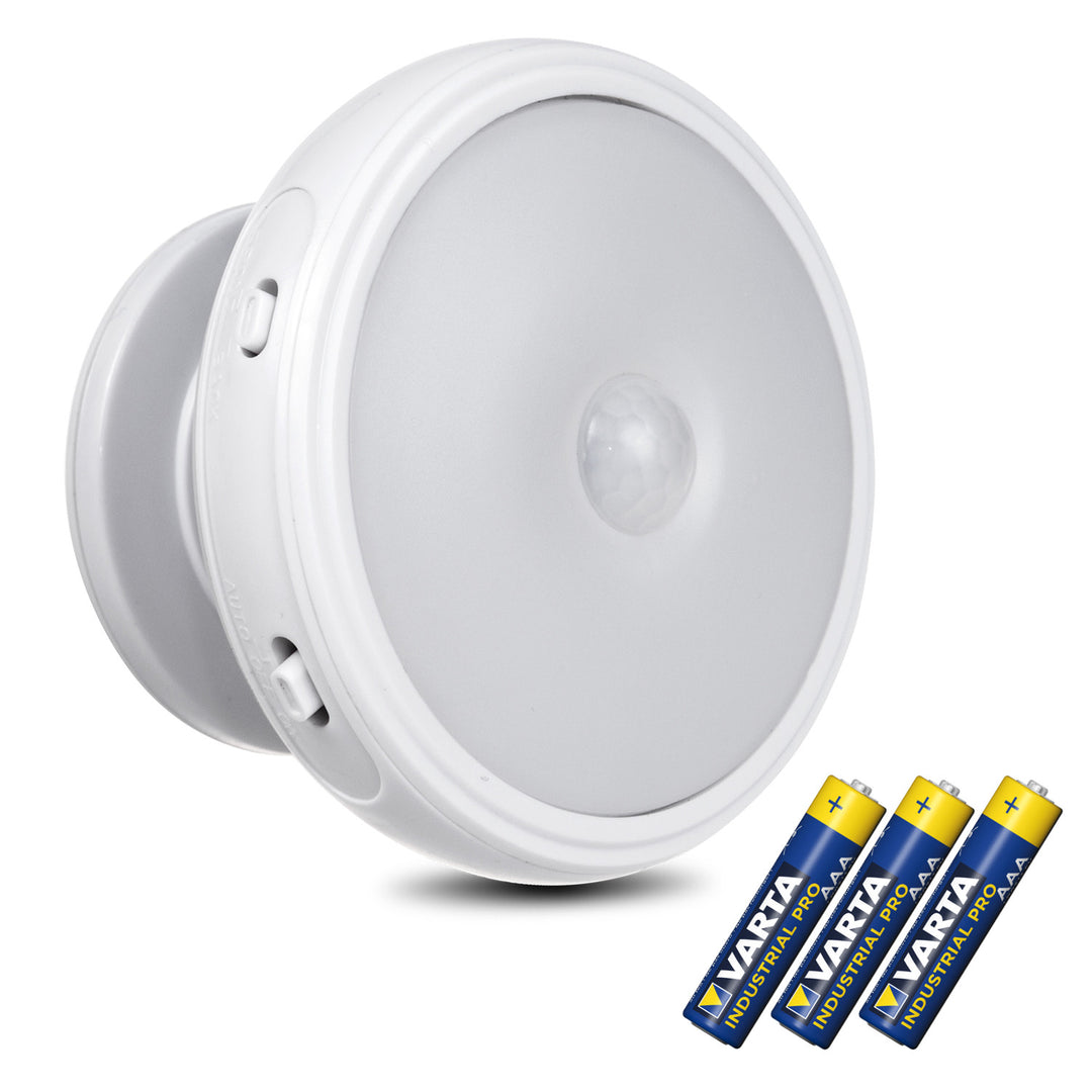 Lámpara LED con sensor de movimiento Maclean, imán, luz de fondo, modos de luz: continua, sensor PIR, 3xAA, MCE223 + 3 pilas Varta Industrial