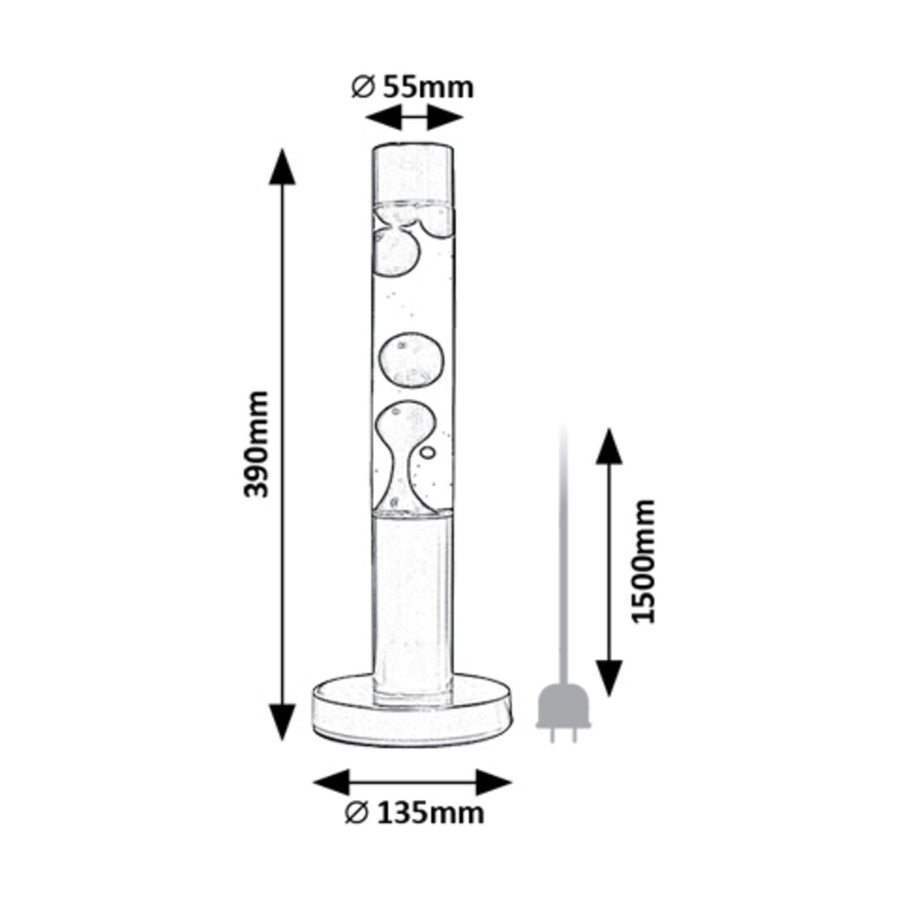 Lámpara de lava LED Rabalux, 25 W, 3000 K, amarilla, Lavastic