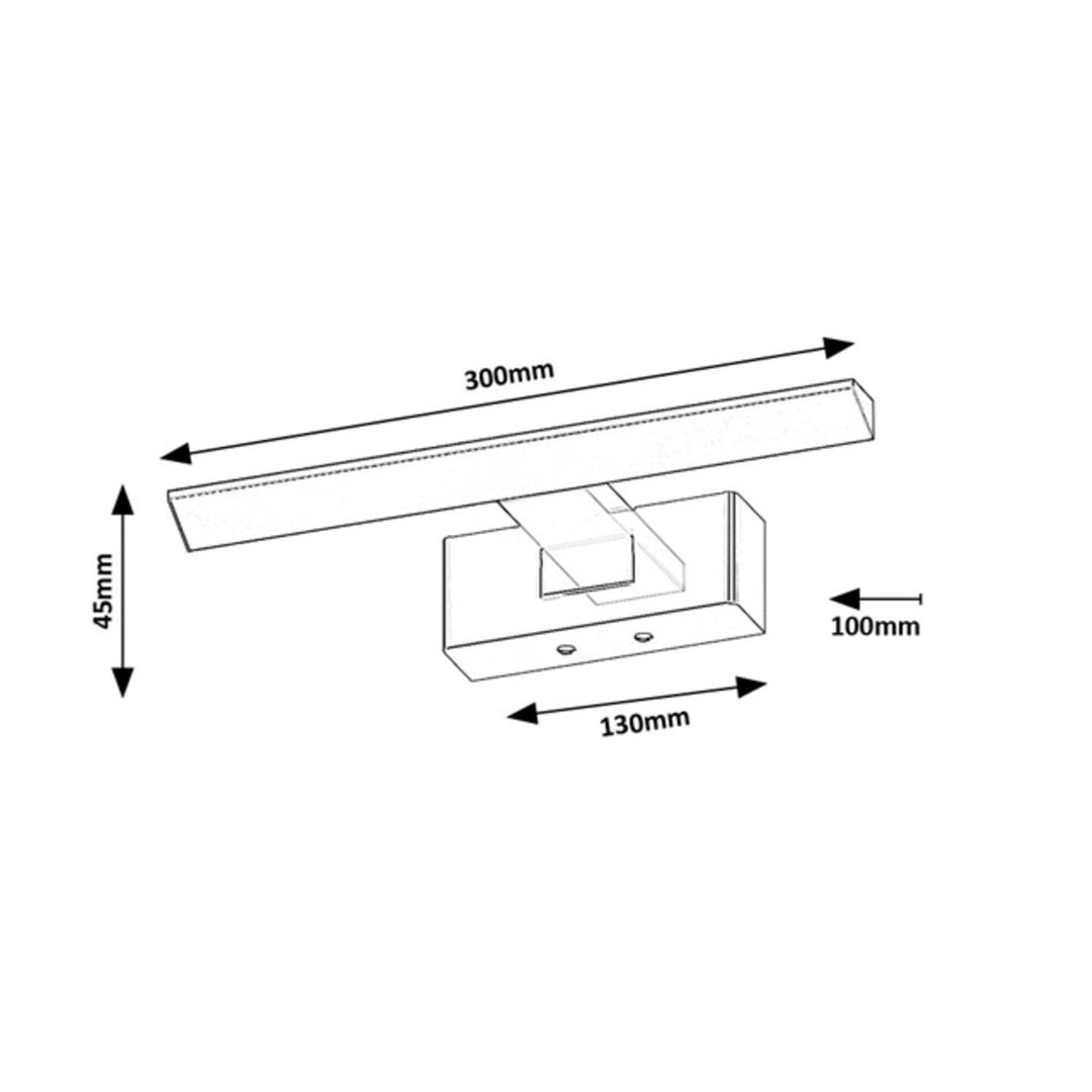 Rabalux lámpara de baño, potencia 6W, blanco natural 4000K, IP44. cromo, Loric