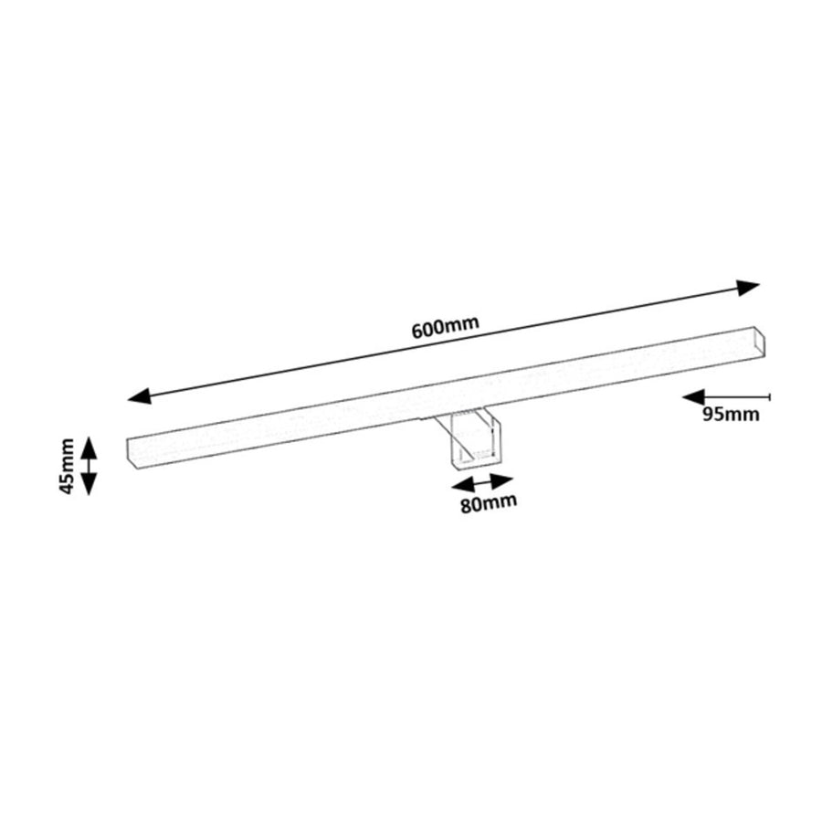 Rabalux lámpara de baño, potencia 9W, blanco natural 4000K, IP44. negro, Oliro