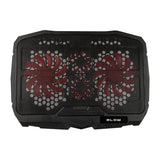 Soporte de refrigeración para portátil Blow Hurricane, cuatro ventiladores, iluminación roja, concentrador USB integrado