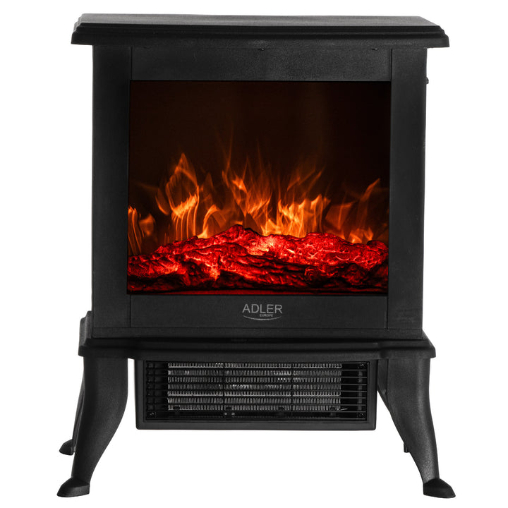 Chimenea eléctrica Adler, 2 niveles de calefacción, potencia máx. 1800W, termostato, efecto llama 3D, AD 7754