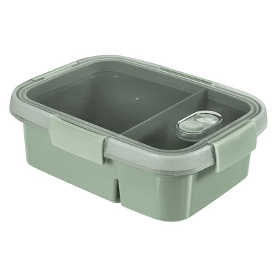 Recipiente para alimentos Dual Curver, tapa a prueba de fugas, válvula en la tapa, 100% reciclado, se puede utilizar en el microondas, dos compartimentos 0,6L + 0,3L, 250000