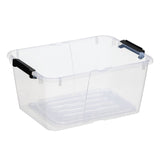 Contenedor de doble tapa Plast Team Home Box Flex 15L, tapa plegable, clips de seguridad, transparente, 23010800