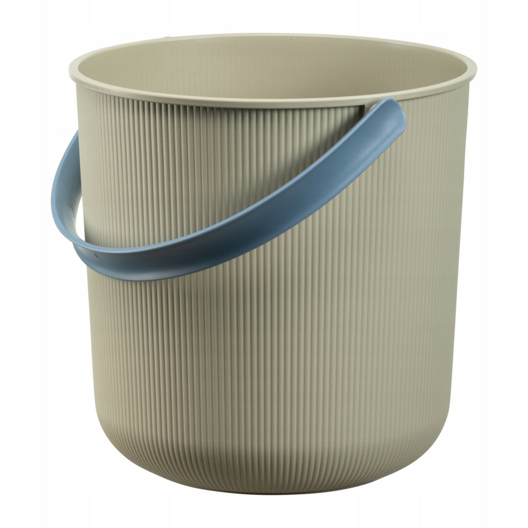 Akita Plast Cubo Team con asa, Color beige, capacidad 10L, diámetro 24cm, material reciclado, 60810807