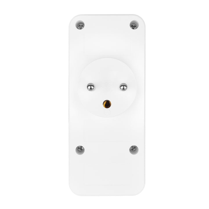 Toma de corriente x3 + 4xUSB Maclean, divisor de 3 tomas, 2xUSB A, 2xUSB C PD 20W, 1x16A + 2x6A, MCE248 F/W, 3 piezas