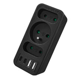 Toma de corriente x3 + 4xUSB Maclean, divisor de 3 tomas, 2xUSB A, 2xUSB C PD 20W, 1x16A + 2x6A, MCE248 F/B, 3 piezas