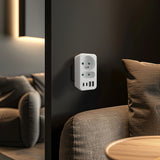 Toma de corriente Maclean x2 + 4xUSB, divisor con 2 tomas, 2xUSB A, 2xUSB C PD 20W, 1x16A + 1x6A, MCE249 F/W, 3 piezas