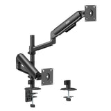 Soporte / colgador para 2 monitores Ergo Office, resorte de gas, 17"-32", 1-10 kg, negro mate, ER-692 B