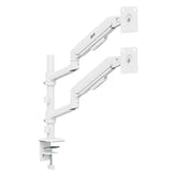 Soporte / colgador para 2 monitores Ergo Office, resorte de gas, 17"-32", 1-10 kg, blanco mate, ER-692 W