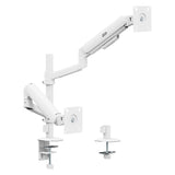 Soporte / colgador para 2 monitores Ergo Office, resorte de gas, 17"-32", 1-10 kg, blanco mate, ER-692 W