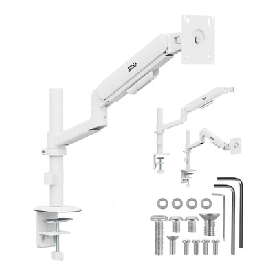 Soporte / colgador para monitor Ergo Office, resorte de gas, 17"-32", 1-10 kg, blanco mate, VESA máx. 100x100, ER-691 W