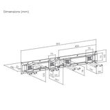 Organizador de pared para herramientas Maclean, de acero, carga máxima de 136 kg, anchura de 816 mm, MC-178