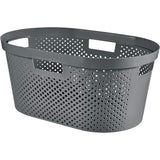 Curver Infinity Recycled mangle / cesto para la ropa, Capacidad 40L, Gris oscuro, 100% reciclado, 245675 + Curver Infinity Recycled 60L cesto para la ropa