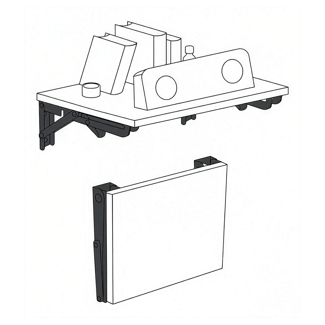 Soporte plegable para estantería de pared Maclean, mín. 300 mm, máx. 600 mm, máx. 50 kg, 2 unidades, MC-195