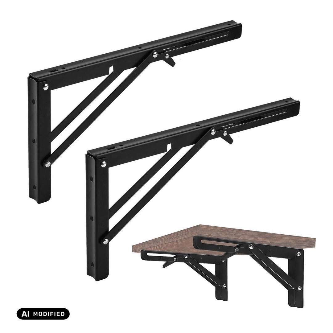 Soporte plegable para estantería de pared Maclean, mín. 300 mm, máx. 600 mm, máx. 50 kg, 2 unidades, MC-195
