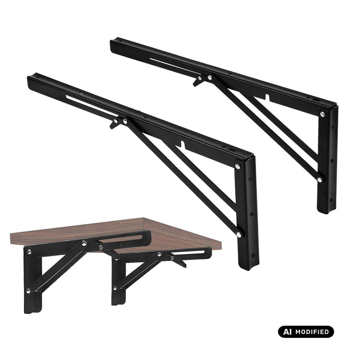 Soporte plegable para estantería de pared Maclean, mín. 350 mm, máx. 700 mm, máx. 50 kg, 2 unidades, MC-196