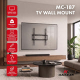 Soporte / colgador para TV Maclean, VESA máx. 400x400, 32-75", hasta 45 kg, negro, ajuste de inclinación 0°~-8°, MC-187