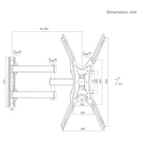 Soporte / colgador para TV Maclean, VESA máx. 400x400, 32-55", hasta 25 kg, negro, ajuste de inclinación 0°~-15° y giro +90°~-90°, MC-190