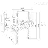 Soporte / colgador para TV Maclean, VESA máximo 400x400, 32-55", hasta 30 kg, negro, ajuste de inclinación +2°~-10° y giro +90°~-90°, MC-191