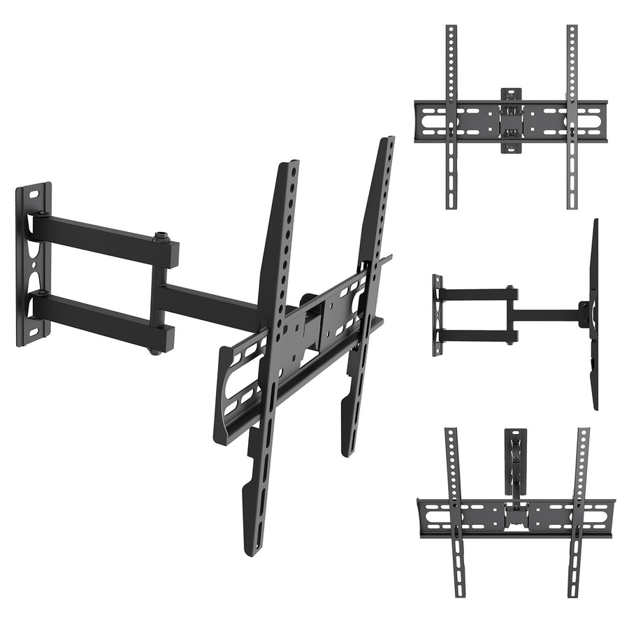Soporte / colgador para TV Maclean, VESA máximo 400x400, 32-55", hasta 30 kg, negro, ajuste de inclinación +2°~-10° y giro +90°~-90°, MC-191